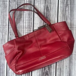 Coach Outlet handbag, leather, red